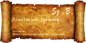 Szedlacsek Benedek névjegykártya
